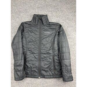 Columbia Jacket Womens Small Black Omni-Heat Insulated Full Zip Quilted Outdoors